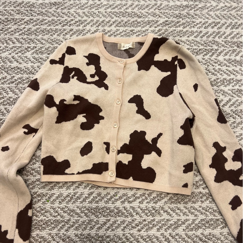 Alterd state women cow print sweater